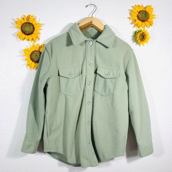 Joie Green Button Up Pocket Shaket Jacket Size Large Women’s - Picture 1 of 12